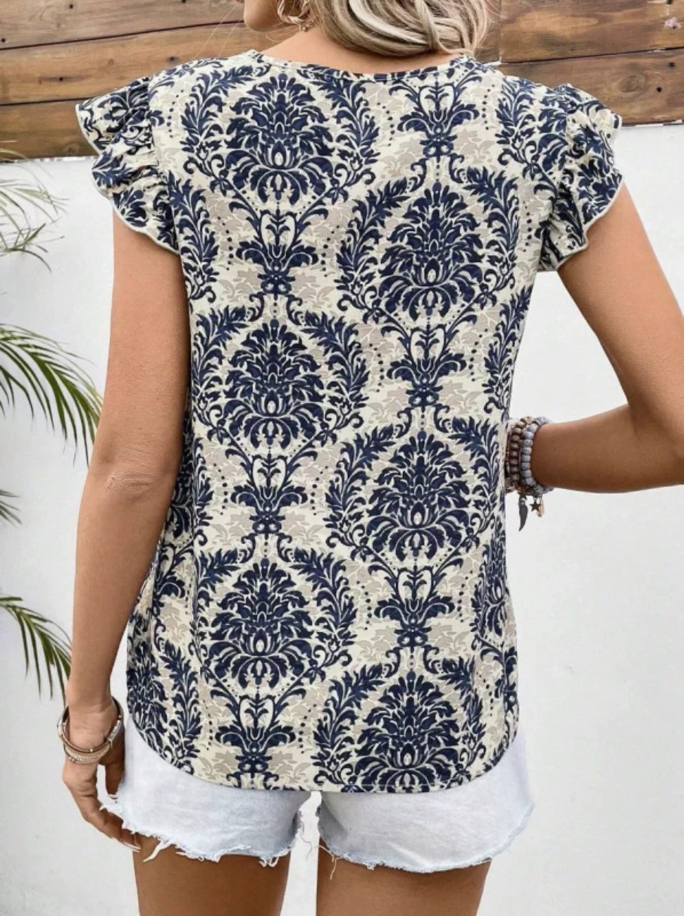 ZARA Fashionable Versatile Printed Batwing Sleeve Loose Top